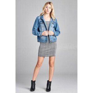 Medium Blue Distressed Denim Jacket